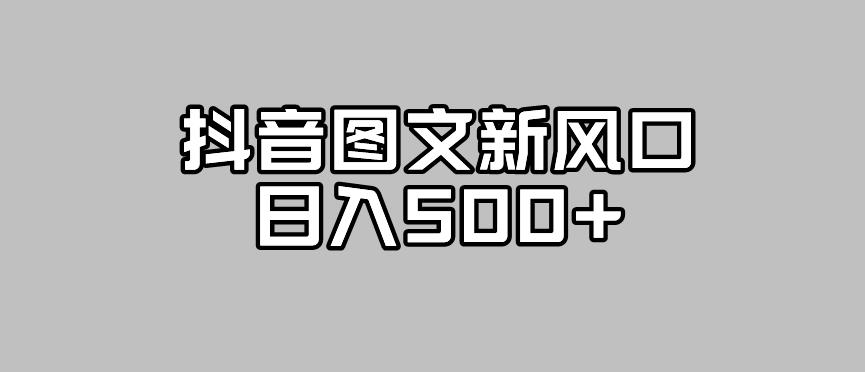 抖音图文最新风口，流量扶持非常高，日入500+【揭秘】-创奇社 - AI前沿·副业变现·资源教程！