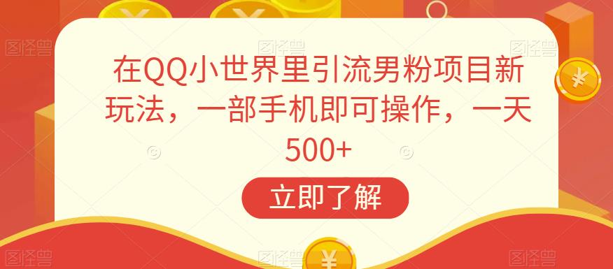 在QQ小世界里引流男粉项目新玩法，一部手机即可操作，一天500+【揭秘】-创奇社 - AI前沿·副业变现·资源教程！