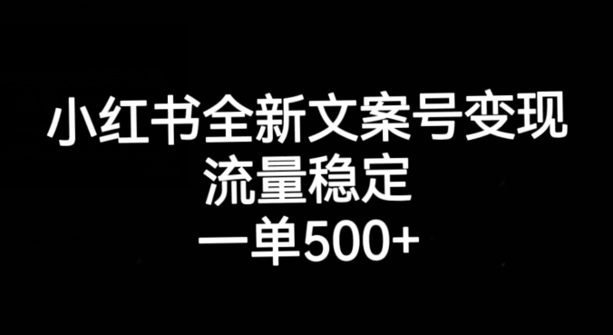 小红书全新文案号变现，流量稳定，一单收入500+-创奇社 - AI前沿·副业变现·资源教程！