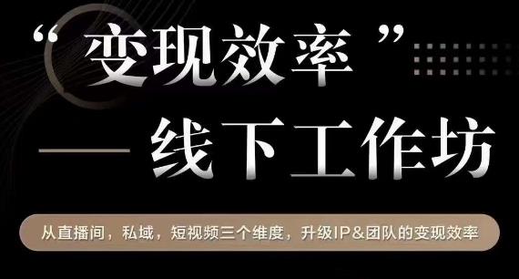变现效率线下工作坊，从‮播直‬间、私域、‮视短‬频‮个三‬维度，升级IP和团队变现效率-创奇社 - AI前沿·副业变现·资源教程！