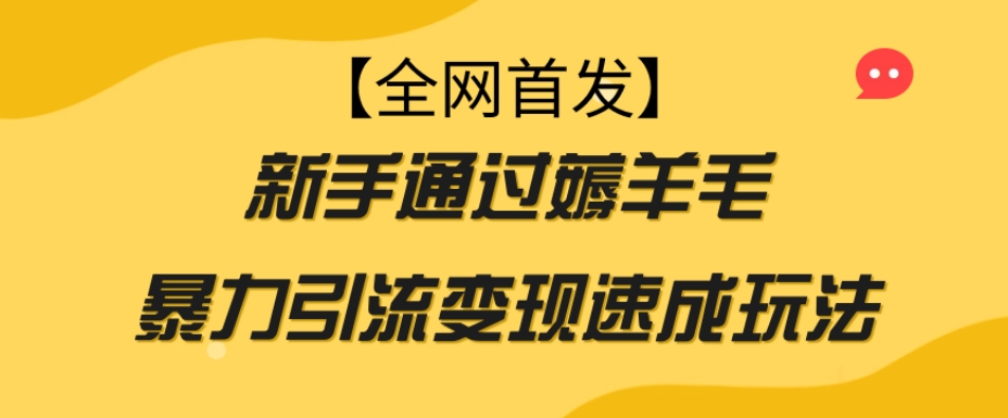 【全网首发】新手通过薅羊毛暴力引流变现速成玩法-创奇社 - AI前沿·副业变现·资源教程！
