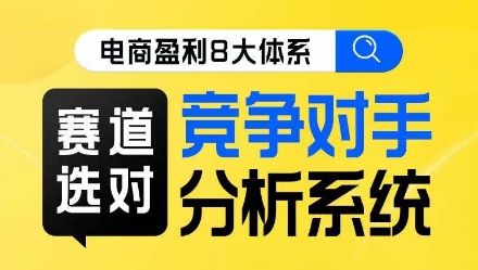 电商盈利8大体系·赛道选对，​竞争对手分析系统线上课-创奇社 - AI前沿·副业变现·资源教程！