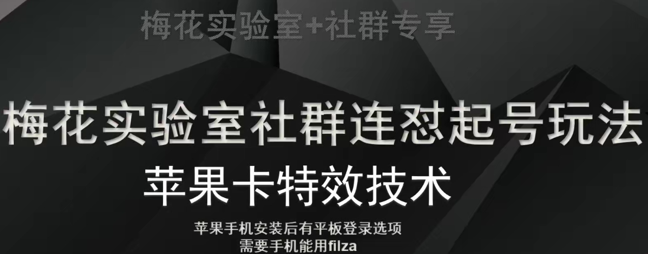梅花实验室社群视频号连怼起号玩法，最新苹果卡特效技术-创奇社 - AI前沿·副业变现·资源教程！