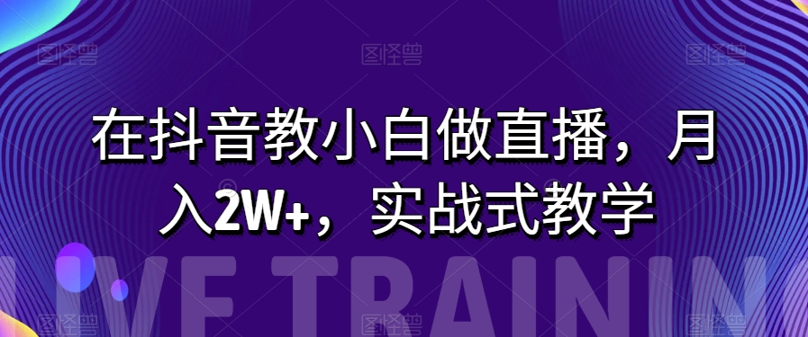 在抖音教小白做直播，月入2W+，实战式教学【揭秘】-创奇社 - AI前沿·副业变现·资源教程！