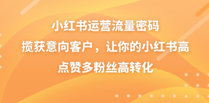 （8764期）小红书运营流量密码，揽获意向客户，让你的小红书高点赞多粉丝高转化-创奇社