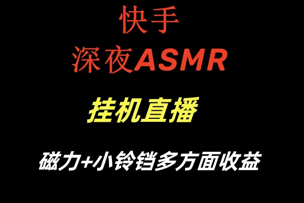 （8757期）快手深夜ASMR挂机直播磁力+小铃铛多方面收益-创奇社 - AI前沿·副业变现·资源教程！