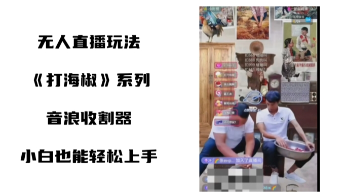 （8661期）打海椒无人直播整蛊项目，小白轻松上手撸音浪收割器（教程+工具+素材）-创奇社 - AI前沿·副业变现·资源教程！