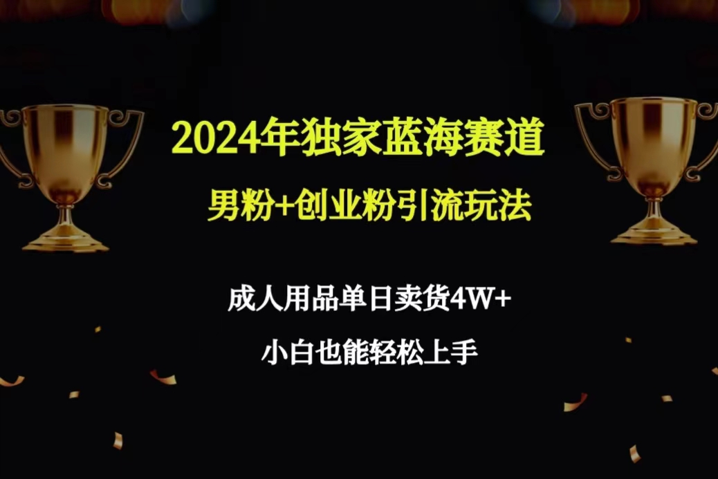 （9111期）2024年独家蓝海赛道男粉+创业粉引流玩法，成人用品单日卖货4W+保姆教程-创奇社 - AI前沿·副业变现·资源教程！