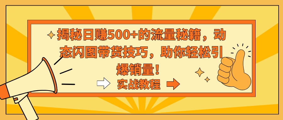 （9058期）揭秘日赚500+的流量秘籍，动态闪图带货技巧，助你轻松引爆销量！-1