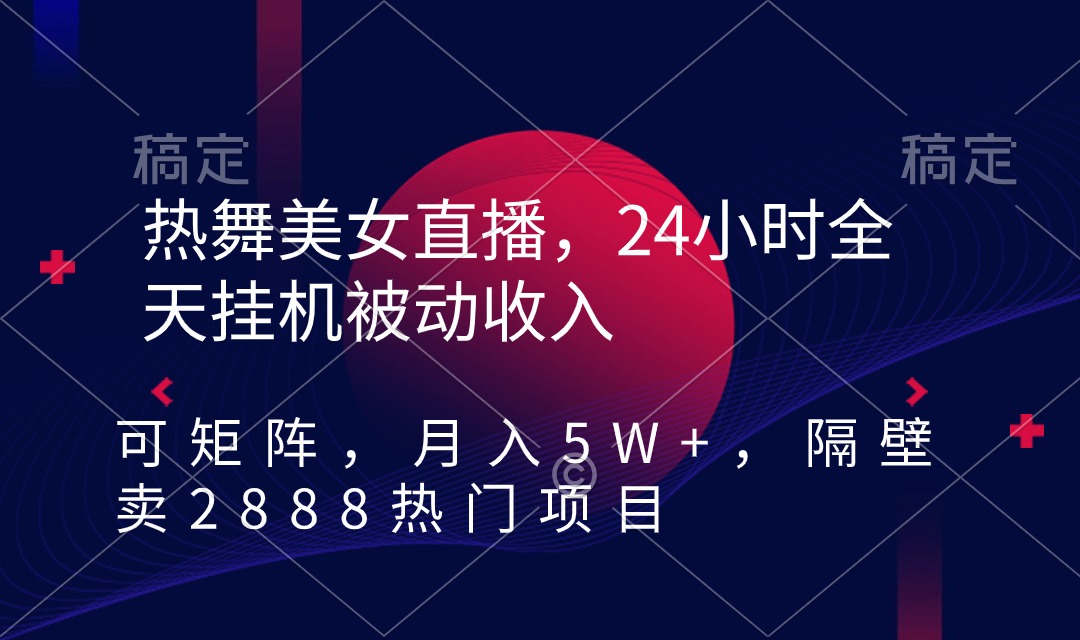 （9044期）热舞美女直播，24小时全天挂机被动收入，可矩阵 月入5W+隔壁卖2888热门项目-1