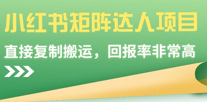 （9019期）小红书矩阵达人项目，直接复制搬运，回报率非常高-创奇社 - AI前沿·副业变现·资源教程！