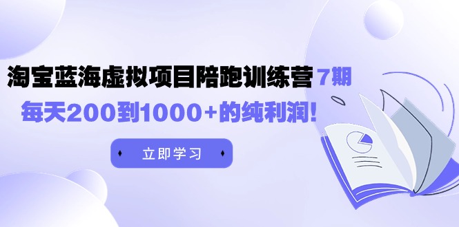 （9541期）黄岛主《淘宝蓝海虚拟项目陪跑训练营7期》每天200到1000+的纯利润-创奇社