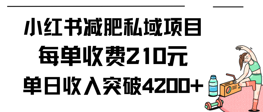 （9466期）小红书减肥私域项目每单收费210元单日成交20单，最高日入4200+-创奇社