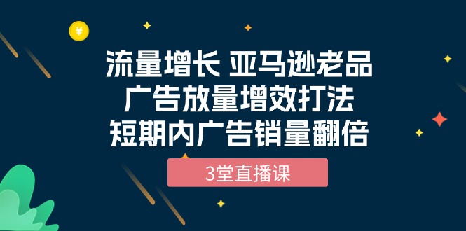 （10112期）流量增长 亚马逊老品广告放量增效打法，短期内广告销量翻倍（3堂直播课）-创奇社