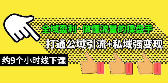 （10045期）全域盈利·做懂流量的操盘手，打通公域引流+私域强变现，约9个小时线下课-创奇社