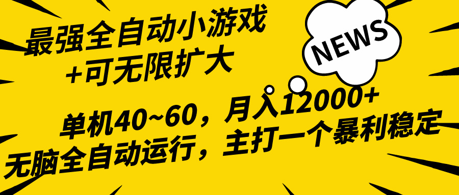 （10046期）2024最新全网独家小游戏全自动，单机40~60,稳定躺赚，小白都能月入过万-创奇社