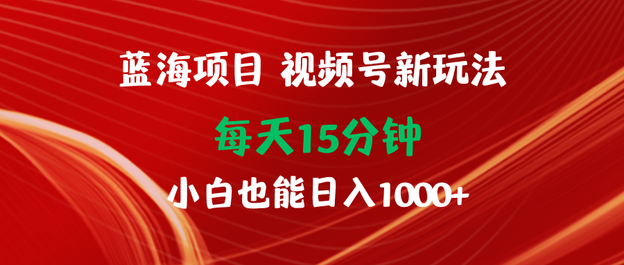 （9813期）蓝海项目视频号新玩法 每天15分钟 小白也能日入1000+-创奇社