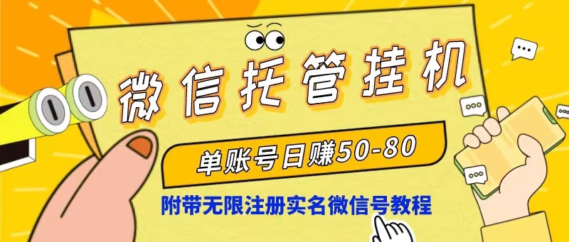 （10217期）微信托管挂机，单号日赚50-80，项目操作简单（附无限注册实名微信号教程）-创奇社