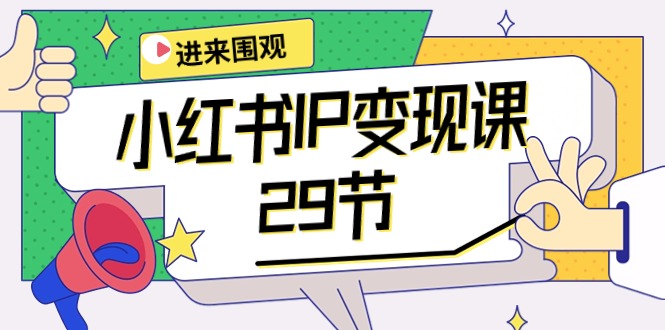（10185期）小红书IP变现课：开店/定位/IP变现/直播带货/爆款打造/涨价秘诀/等等/29节-创奇社
