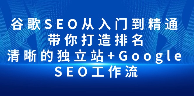 （10169期）谷歌SEO从入门到精通 带你打造排名 清晰的独立站+Google SEO工作流-创奇社