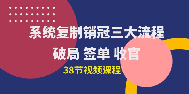 （10171期）系统复制 销冠三大流程，破局 签单 收官（38节视频课）-创奇社