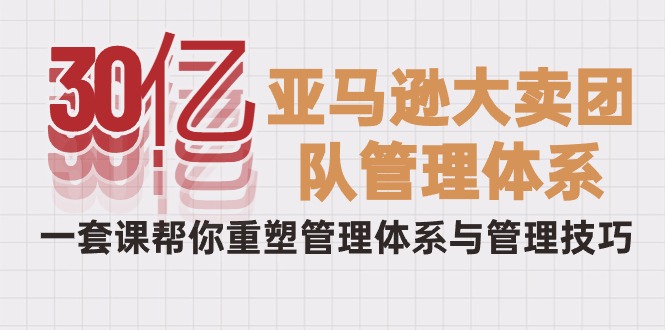 （10178期）30亿-亚马逊大卖团队管理体系，一套课帮你重塑管理体系与管理技巧-创奇社