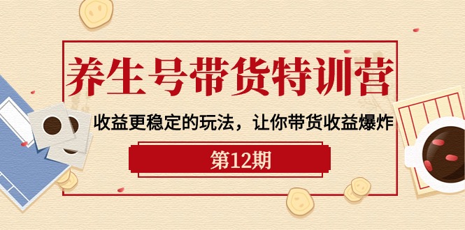 （10110期）养生号带货特训营【12期】收益更稳定的玩法，让你带货收益爆炸-9节直播课-创奇社