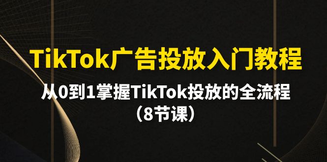 （10085期）TikTok广告投放入门教程，从0到1掌握TikTok投放的全流程（8节课）-创奇社