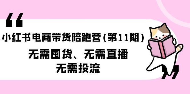 （9996期）小红书电商带货陪跑营（第11期）无需囤货、无需直播、无需投流（送往期10套）-创奇社