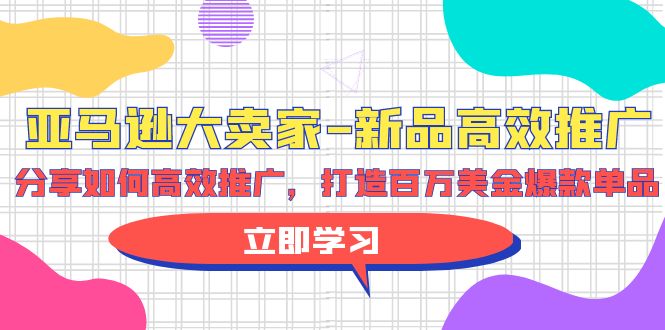 （9945期）亚马逊 大卖家-新品高效推广，分享如何高效推广，打造百万美金爆款单品-创奇社