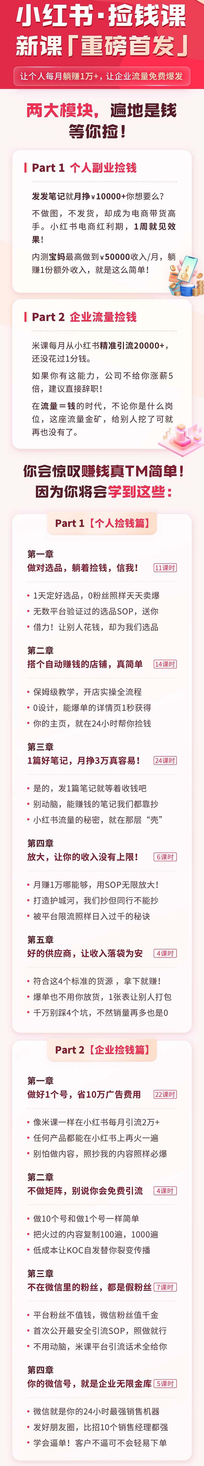 （9890期）小红书之检钱课：从0开始实测每月多赚1.5w起步，赚钱真的太简单了（98节）-创奇社