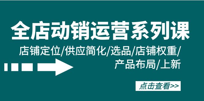 （9845期）全店·动销运营系列课：店铺定位/供应简化/选品/店铺权重/产品布局/上新-创奇社