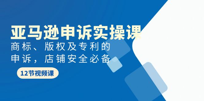 （9754期）亚马逊-申诉实战课，​商标、版权及专利的申诉，店铺安全必备-创奇社