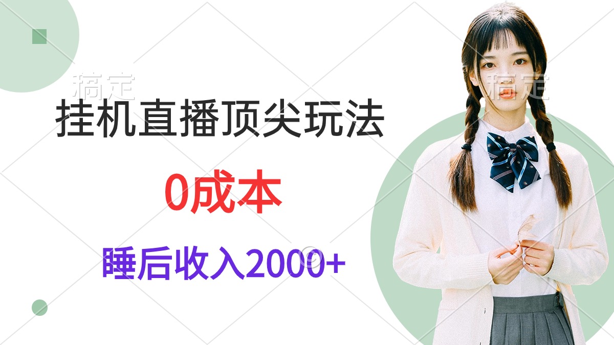 （9715期）挂机直播顶尖玩法，睡后日收入2000+、0成本，视频教学-1