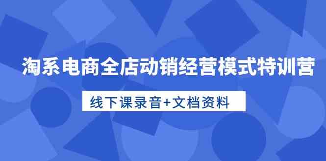 淘系电商全店动销经营模式特训营，线下课录音+文档资料-创奇社 - AI前沿·副业变现·资源教程！
