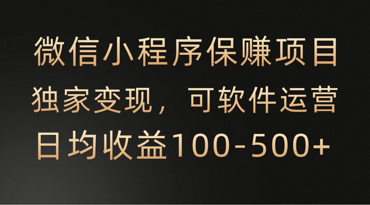微信小程序，腾讯保赚项目，可软件自动运营，日均100-500+收益有保障-1