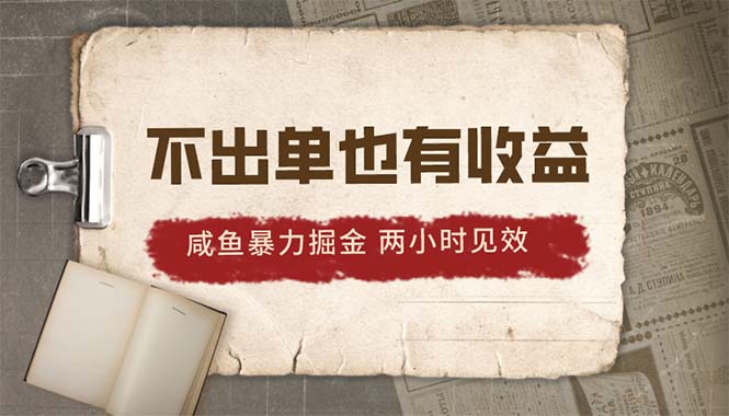 （10562期）2024咸鱼暴力掘金，不出单也有收益，两小时见效，当天突破500+-创奇社