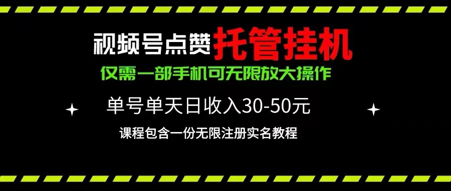 （10644期）视频号点赞托管挂机，单号单天利润30~50，一部手机无限放大（附带无限…-创奇社