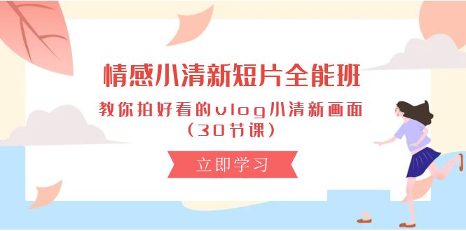 （10567期）情感 小清新短片-全能班，教你拍好看的vlog小清新画面 (30节课)-创奇社