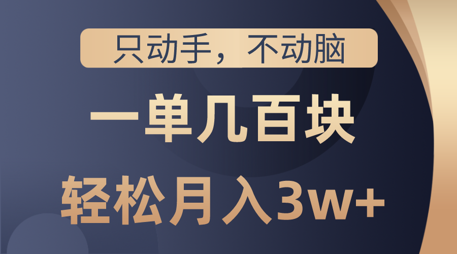 （10561期）只动手不动脑，一单几百块，轻松月入3w+，看完就能直接操作，详细教程-创奇社