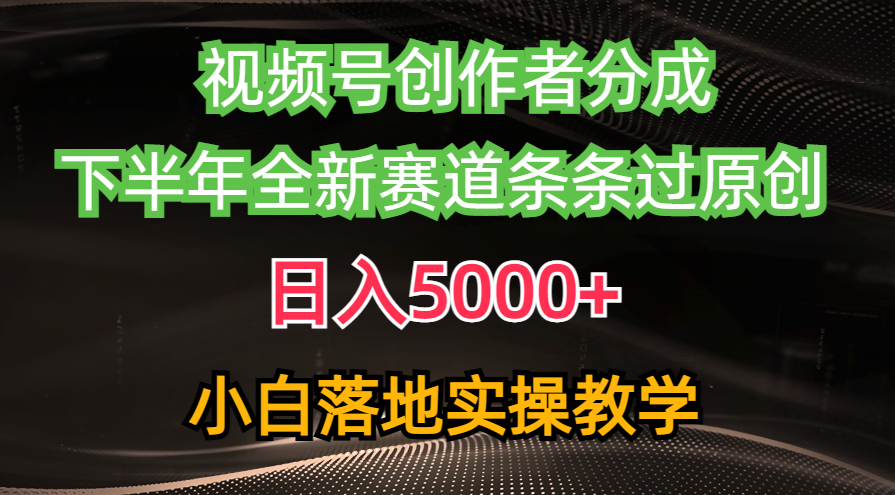 （10294期）视频号创作者分成最新玩法，日入5000+  下半年全新赛道条条过原创，小…-创奇社