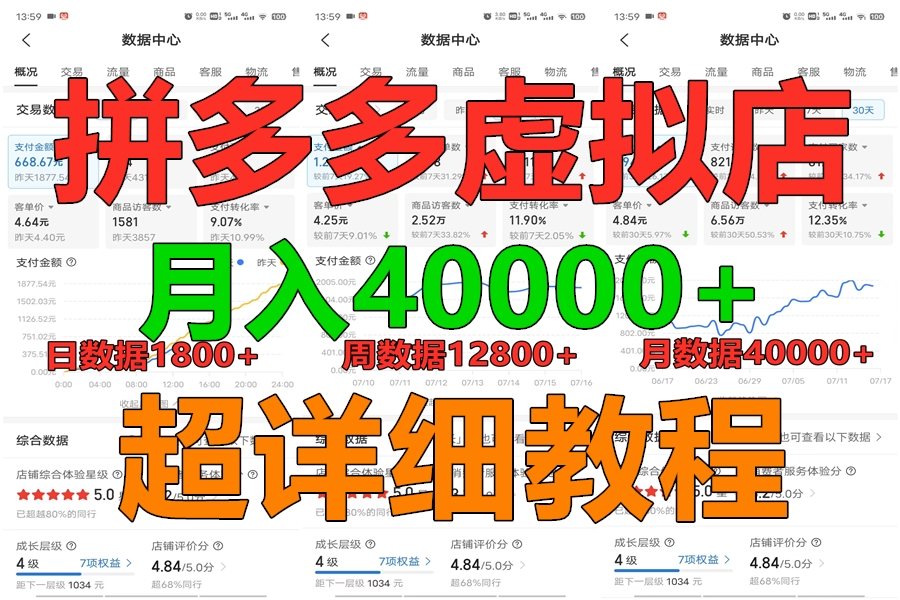 拼多多虚拟电商训练营月入40000+，全网最详细，你做你也行，暴利稳定长久-1