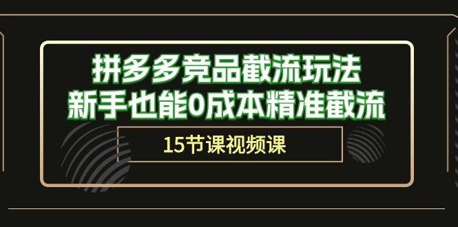 拼多多竞品截流玩法，新手也能0成本精准截流（15节课）-创奇社 - AI前沿·副业变现·资源教程！
