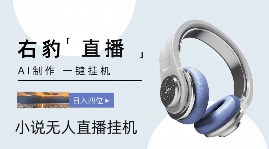 右豹小说无人直播挂机吸金项目，简单易行收益稳定， 月入1000+-创奇社 - AI前沿·副业变现·资源教程！