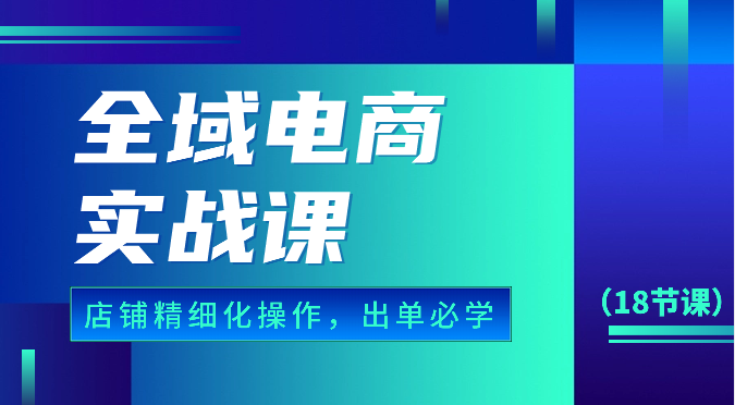 全域电商实战课，个人店铺精细化操作流程，出单必学内容（18节课）-1