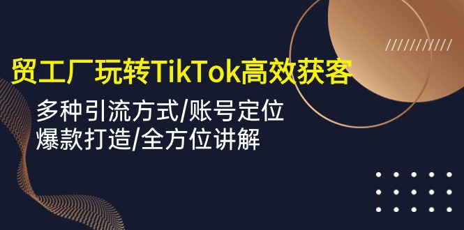 外贸工厂玩转TikTok高效获客，多种引流方式/账号定位/爆款打造/全方位讲解-创奇社 - AI前沿·副业变现·资源教程！