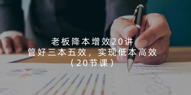 （11238期）老板 降本增效20讲，管好 三本五效，实现低本高效（20节课）-创奇社 - AI前沿·副业变现·资源教程！