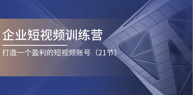 （11278期）企业短视频训练营：打造一个盈利的短视频账号（21节）-创奇社