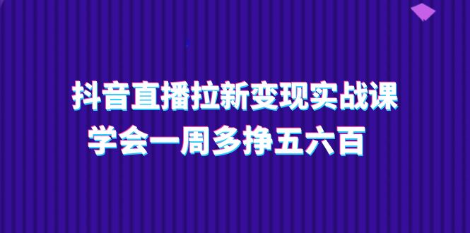 （11254期）抖音直播拉新变现实操课，学会一周多挣五六百（15节课）-创奇社