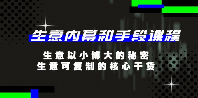 （11085期）生意 内幕和手段课程，生意以小博大的秘密，生意可复制的核心干货-20节-创奇社